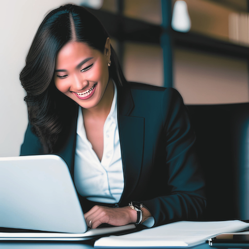 entrepreneuse heureuse car a une gestion du temps et des priorités efficace
